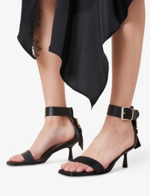 ALLSAINTS: Buckle-Strap Leather Heeled Sandals
