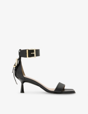 ALLSAINTS: Buckle-Strap Leather Heeled Sandals