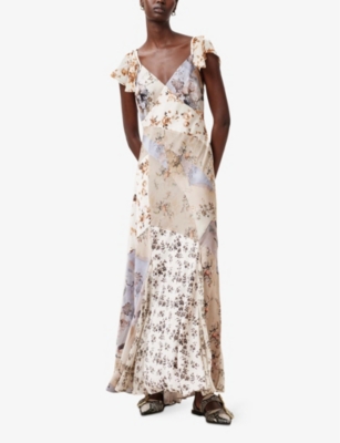 ALLSAINTS: Lala Ditsy-Print Woven Maxi Dress