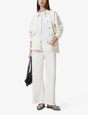 ALLSAINTS: Hetti Frayed-Trim Denim Jacket