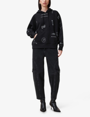 ALLSAINTS: Stina Talon Oversized Cotton-Jersey Hoody