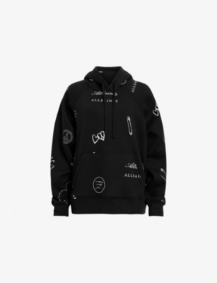 ALLSAINTS: Stina Talon Oversized Cotton-Jersey Hoody