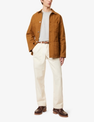 DRAKES: Fatigue Straight-Leg Regular-Fit Cotton and Linen Trousers