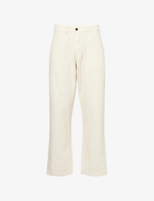 DRAKES: Fatigue Straight-Leg Regular-Fit Cotton and Linen Trousers