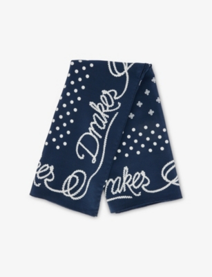 DRAKES: Rope Border Polka-Dot Silk Bandana