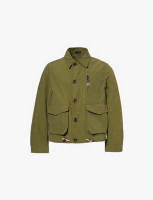 DRAKES: Boxy-fit flap-pocket cotton-blend jacket