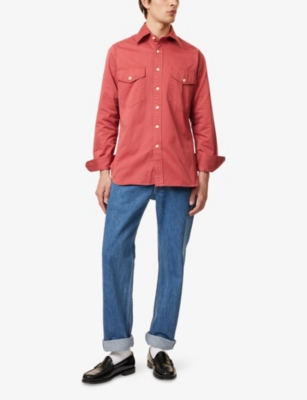 DRAKES: Long-Sleeve Regular-Fit Cotton Shirt