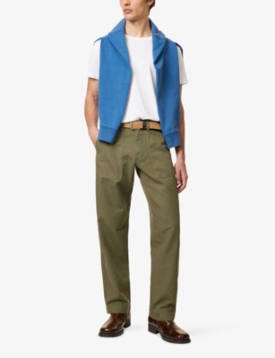 DRAKES: Fatigue Straight-Leg Regular-Fit Cotton and Linen Trousers