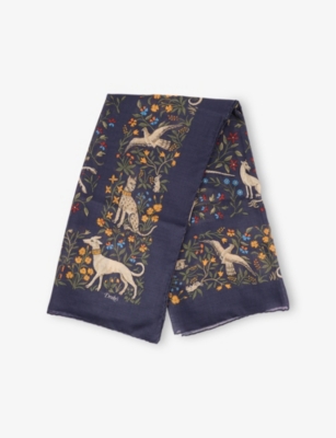 DRAKES: Unicorn Garden Wool and Silk-Blend Scarf