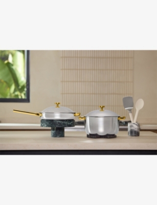 Our Place Home Cook Duo Titanium And Stainless-steel Pot And Pan Two-piece Set Chrome Gold In Chrome Gold
