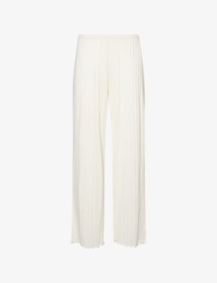 EBERJEY: Pointelle Straight-Leg Mid-Rise Cotton-Blend Pyjama Bottoms