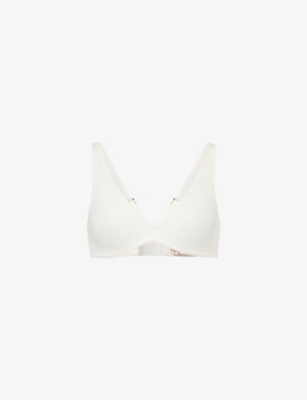 EBERJEY: Plunge-Neckline Embroidered Lace Bralette