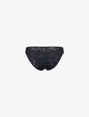 EBERJEY: Floral-Embroidery High-Leg Lace Briefs