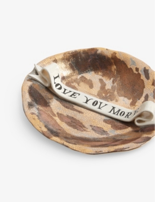 L'objet Metallic Ruan Hoffmann Collection Love You More Earthenware Plate 27cm In Metallic