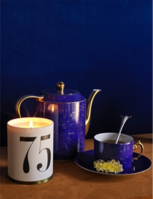 L'objet Lapis Fine-porcelain Tea Cup And Saucer Set Of Two Blue In Blue