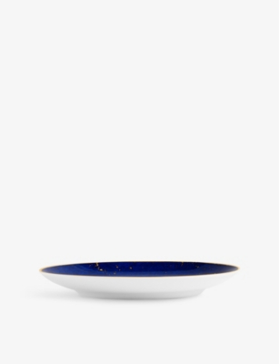 L'objet Lapis Fine-porcelain Canape Plates Set Of Four Blue In Blue