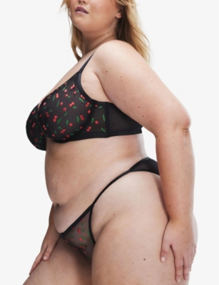 SAVAGE X FENTY: Cherries String-Bikini Mesh Briefs