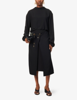 CARVEN: Collared Long-Sleeve Woven Top