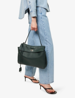 BALENCIAGA: Rodeo Medium Leather Top-Handle Bag