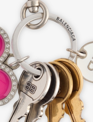 Shop Balenciaga Womens Multicolor Charm Metal Keyring