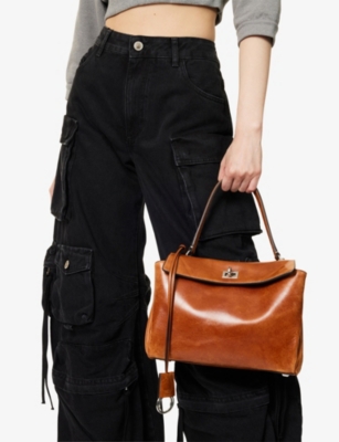 BALENCIAGA: Rodeo Small Leather Top-Handle Bag