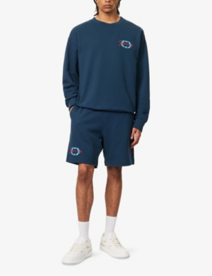 Givenchy Timeless Crewneck Sweater With Ribbed Details In Petrol Blue