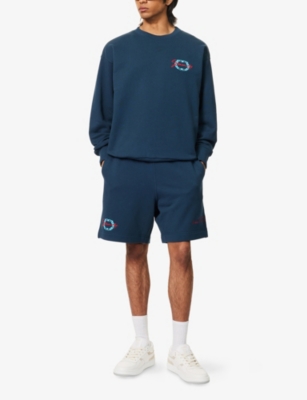 GIVENCHY: New Board Embroidered Cotton-Jersey Sweat Shorts