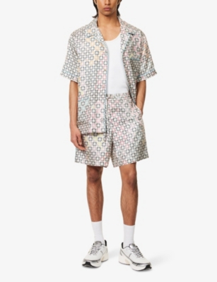 GIVENCHY: Logo-Pattern Silk Pyjama Shorts