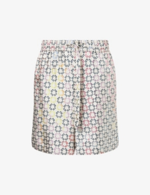 GIVENCHY: Logo-Pattern Silk Pyjama Shorts
