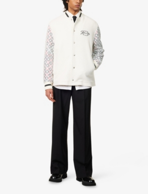 GIVENCHY: Monogram Varsity Wool-Blend Bomber Jacket