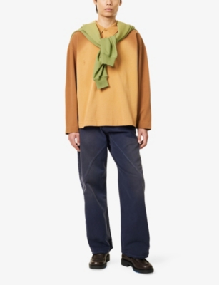 JW ANDERSON: Dyed-Sleeve Relaxed-Fit Cotton-Jersey Rugby Polo Top
