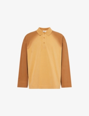 JW ANDERSON: Dyed-Sleeve Relaxed-Fit Cotton-Jersey Rugby Polo Top