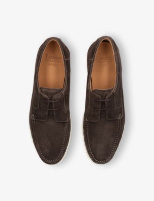 Loake Mens  Sardinia Suede Loafers In Grey/dark
