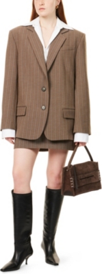 CAMILLA AND MARC: Calone Stripe Single-Breasted Woven Blazer