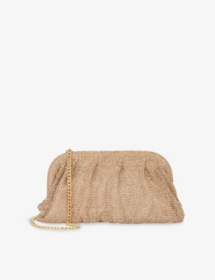 DUNE: Elegant Crystal-Embellished Mesh Clutch Bag