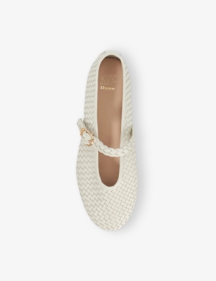 DUNE: Headline Mary-Jane Woven Leather Ballet Flats