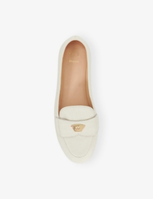 DUNE: Gina Logo-Plaque Leather Loafers