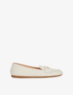 DUNE: Gina Logo-Plaque Leather Loafers