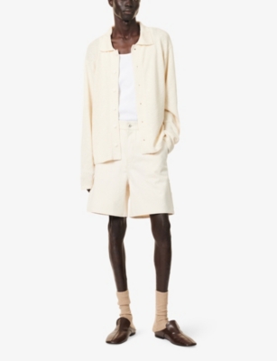 THE ELDER STATESMAN: Nora Lite Shacket Relaxed-Fit Cotton-Knit Cardigan