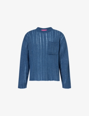 THE ELDER STATESMAN: Drop Needle Pocket Crewneck Cashmere And Cotton Jumper