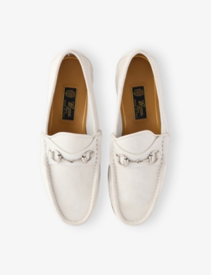 Gucci Suede Loafers With Iconic Horsebit In Greige