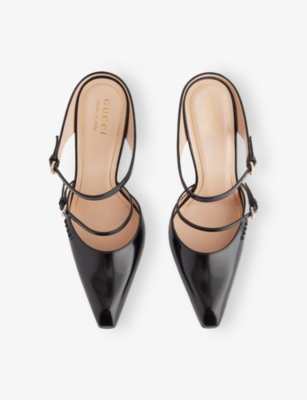 Shop Gucci Womens Nero Christy 110 Leather Wedges Eur 36 / 3 Uk