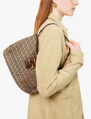 RESELFRIDGES: Pre-Loved Fendi Zucchino Canvas Shoulder Bag