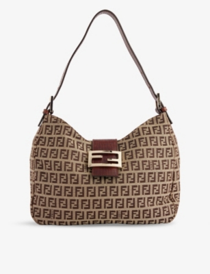 RESELFRIDGES: Pre-Loved Fendi Zucchino Canvas Shoulder Bag
