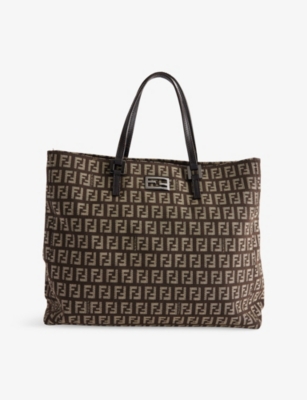 RESELFRIDGES: Pre-Loved Fendi Zucchino Canvas Tote Bag