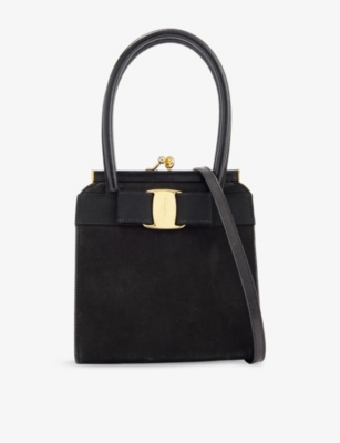 RESELFRIDGES: Pre-Loved Ferragamo Vara Suede Cross-Body Bag