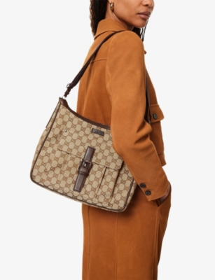 RESELFRIDGES: Pre-Loved Gucci Monogram Canvas Cross-Body Bag