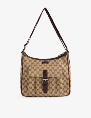 RESELFRIDGES: Pre-Loved Gucci Monogram Canvas Cross-Body Bag
