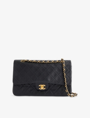 RESELFRIDGES: Pre-Loved Chanel Medium Classic Double Flap Leather Shoulder Bag