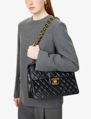 RESELFRIDGES: Pre-Loved Chanel XL Classic Single Flap Leather Shoulder Bag